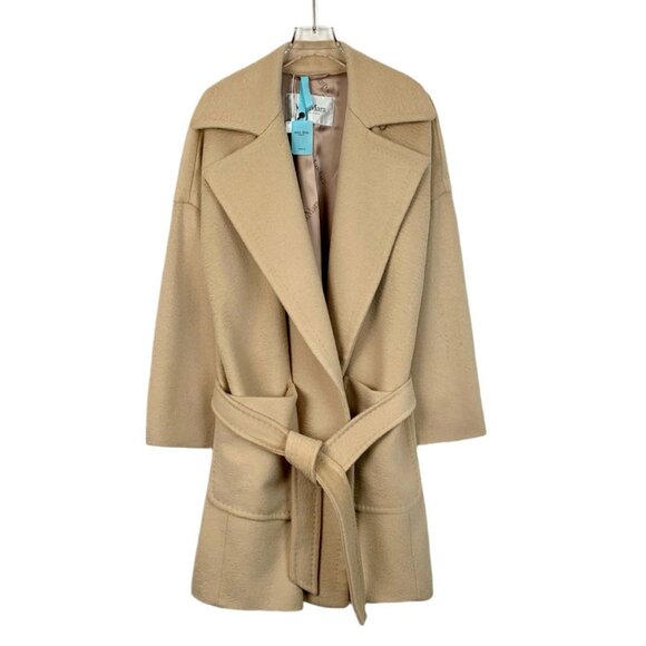 Max Mara Womens Belted Wool & Cashmere Blend Coat Size 38 Beige - Picture 1 of 8